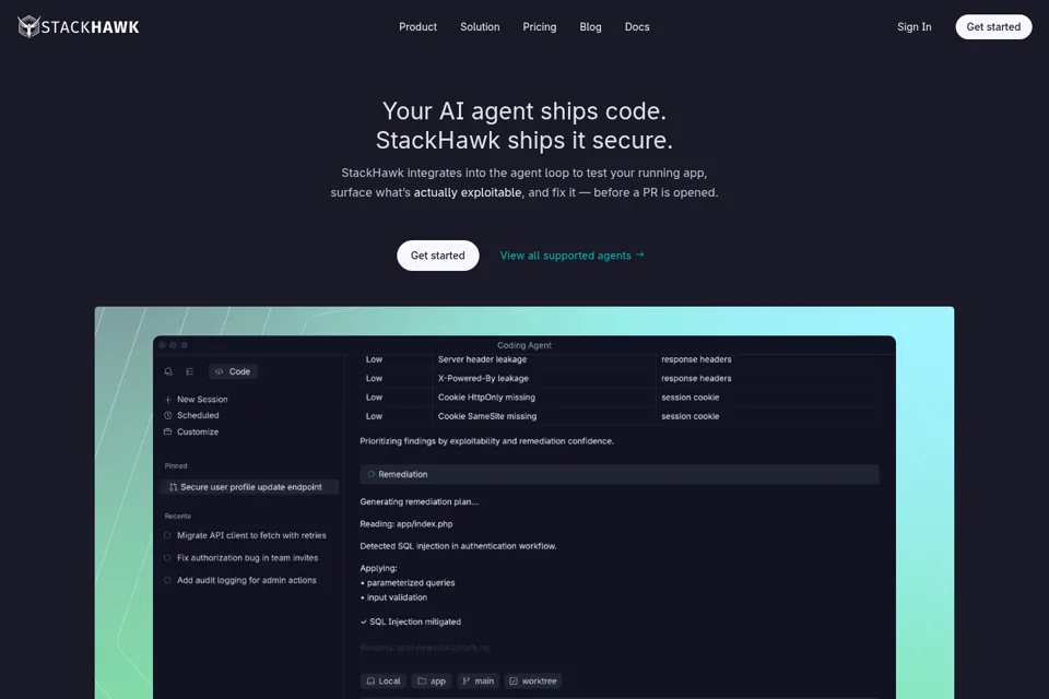 Aperçu de la landing page