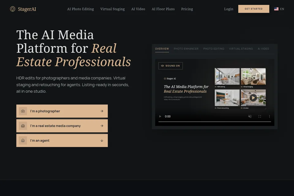 Aperçu de la landing page