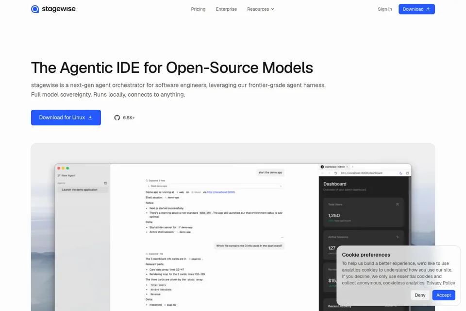 Aperçu de la landing page