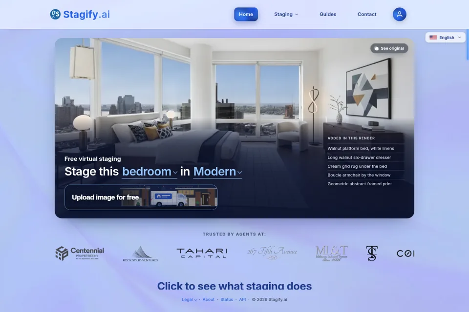 Aperçu de la landing page