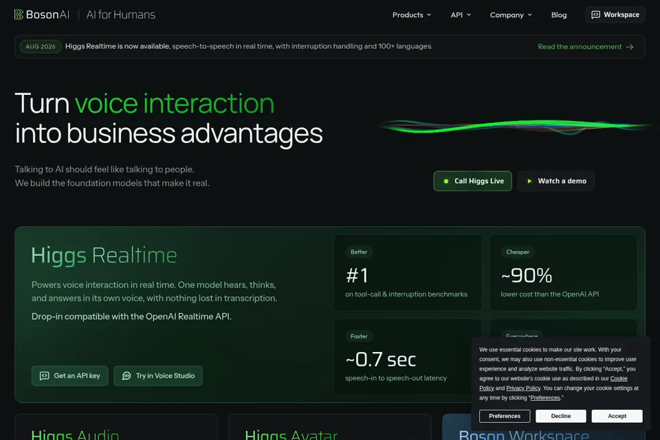 Aperçu de la landing page