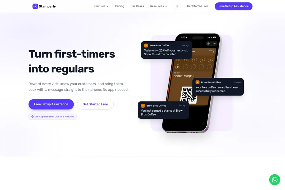 Aperçu de la landing page