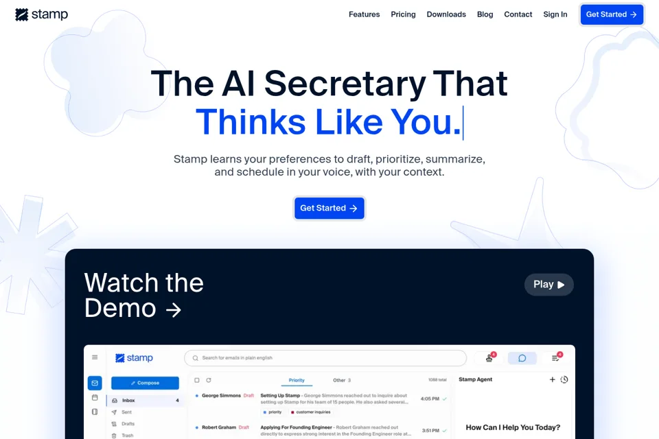Aperçu de la landing page