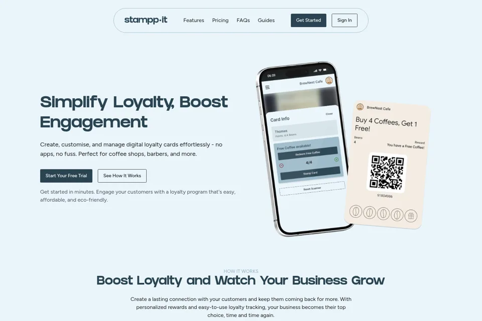 Aperçu de la landing page