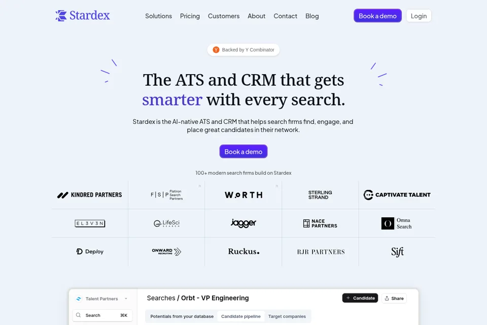 Aperçu de la landing page