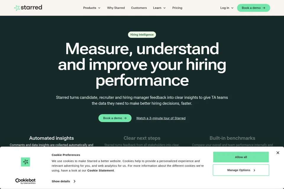 Aperçu de la landing page