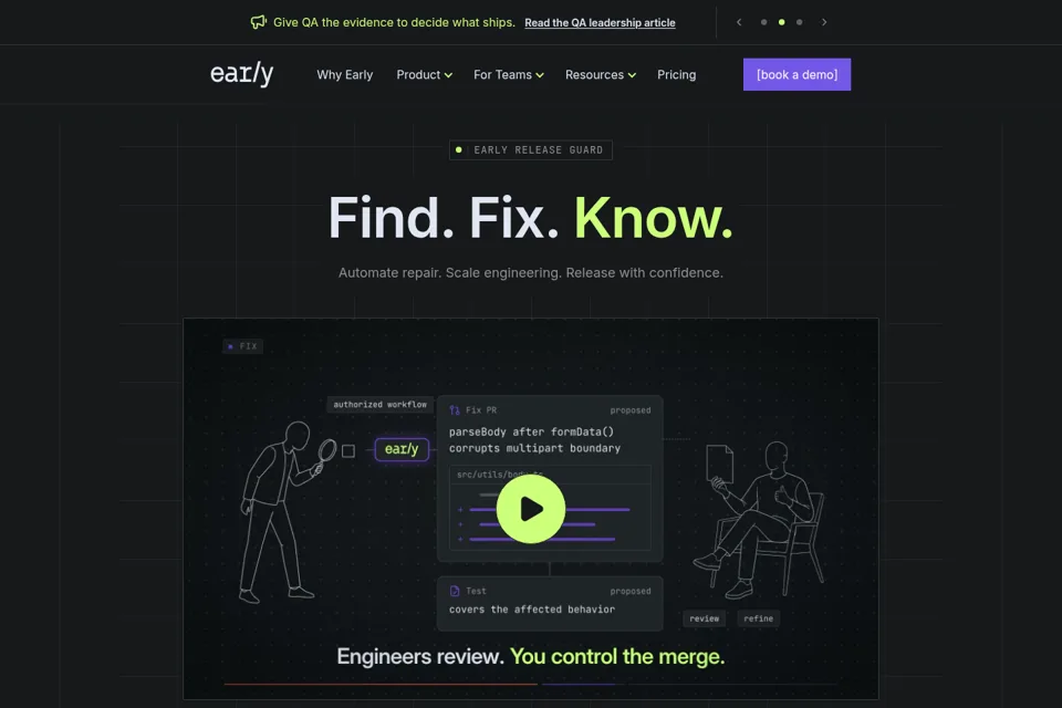 Aperçu de la landing page