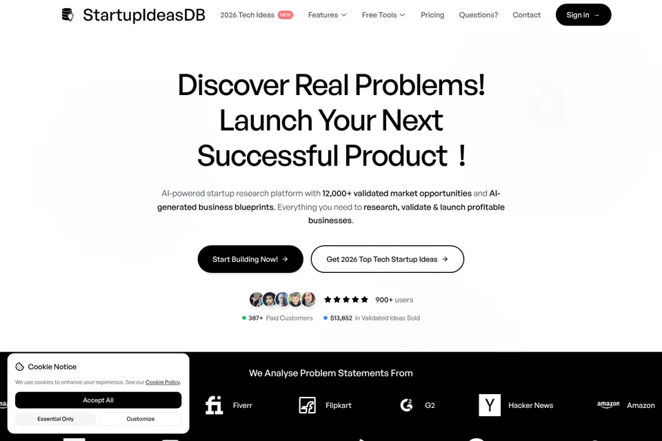 Aperçu de la landing page