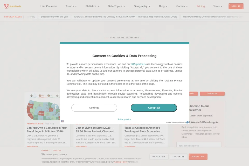 Aperçu de la landing page