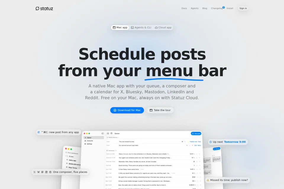 Aperçu de la landing page