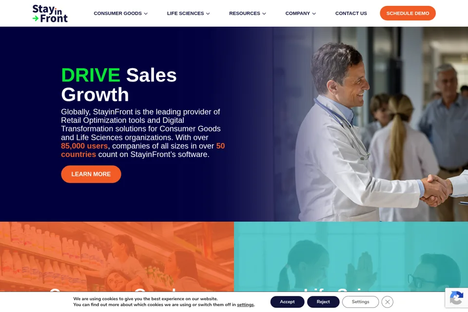 Aperçu de la landing page