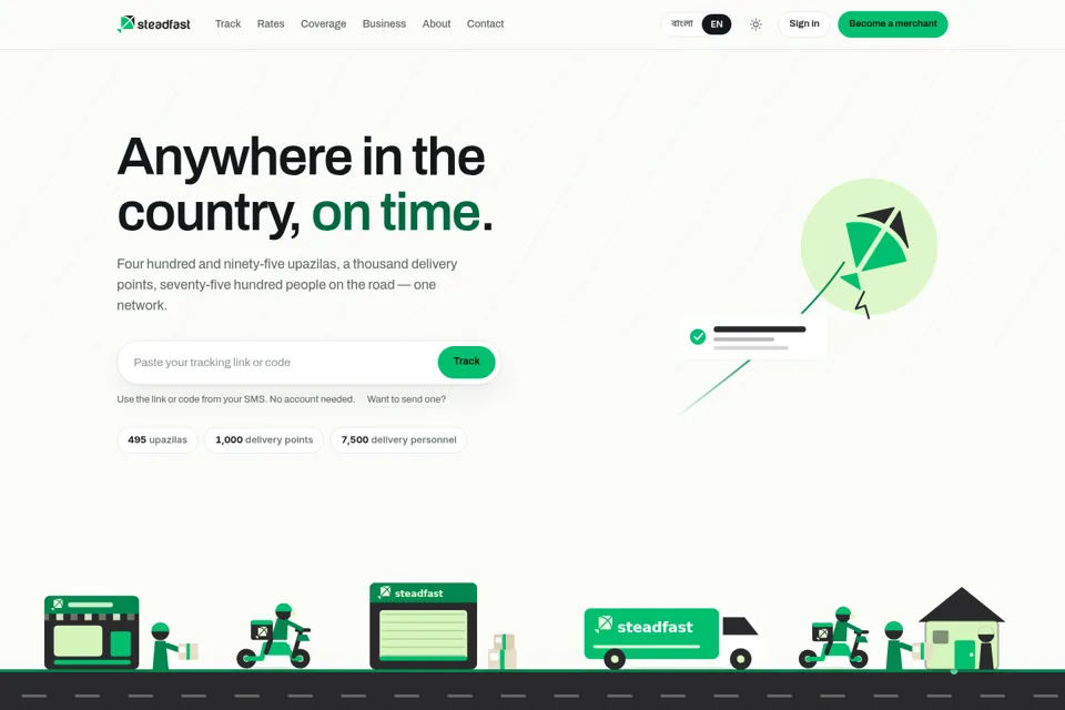 Aperçu de la landing page