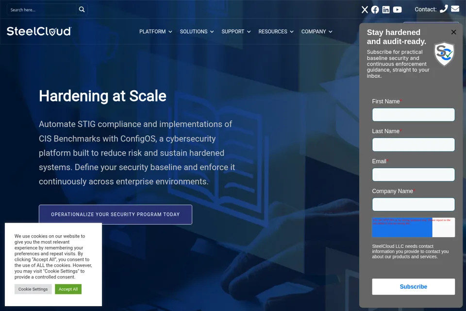 Aperçu de la landing page
