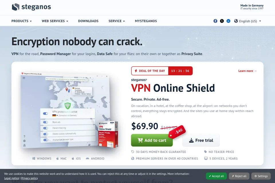Aperçu de la landing page