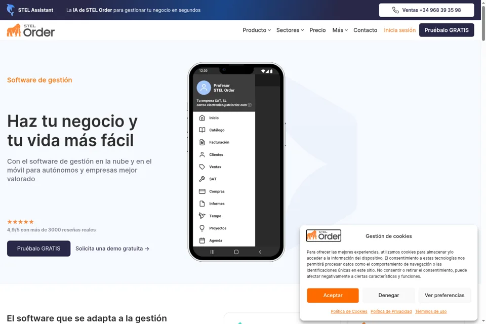 Aperçu de la landing page