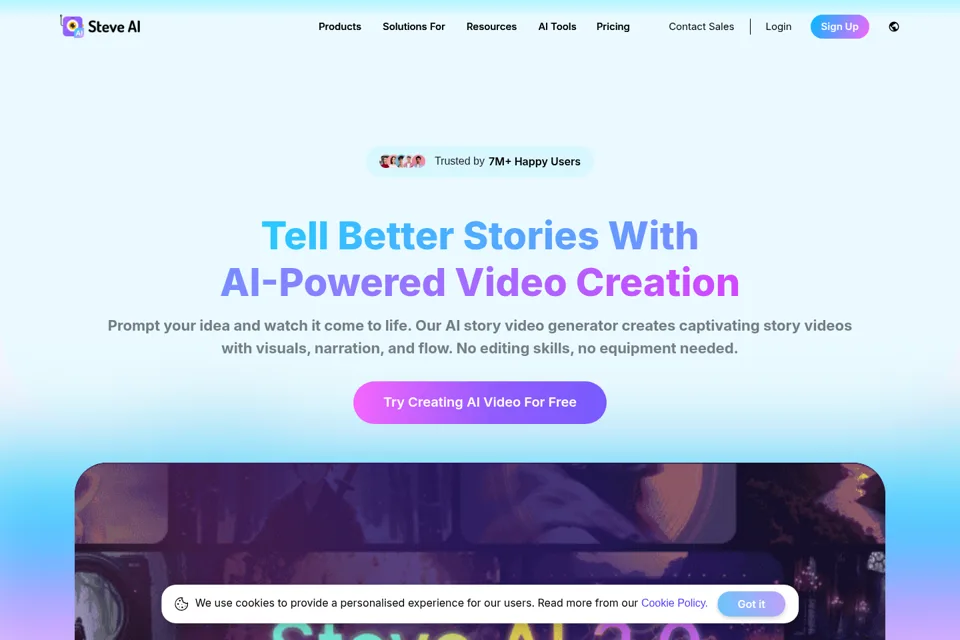 Aperçu de la landing page
