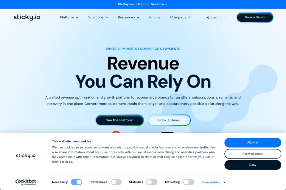 Aperçu de la landing page