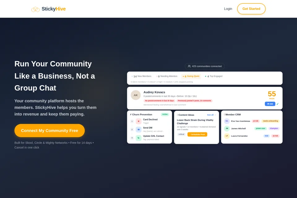 Aperçu de la landing page