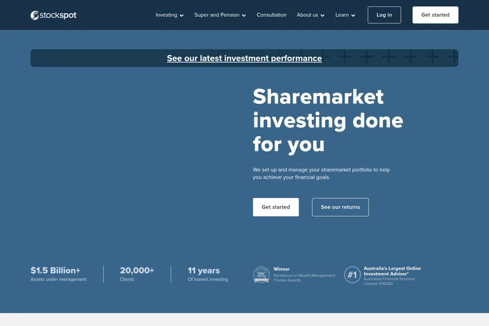 Aperçu de la landing page