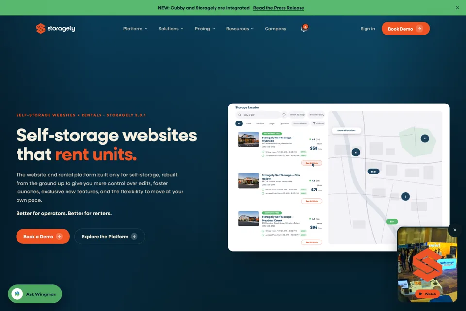 Aperçu de la landing page