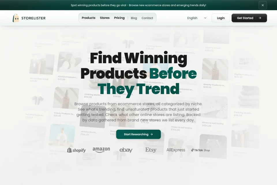 Aperçu de la landing page