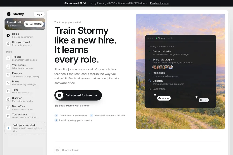 Aperçu de la landing page