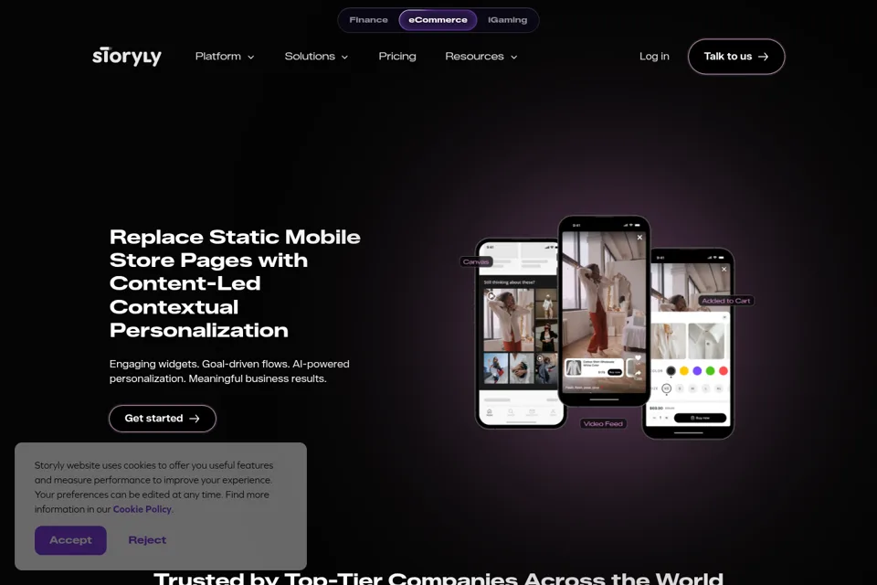 Aperçu de la landing page