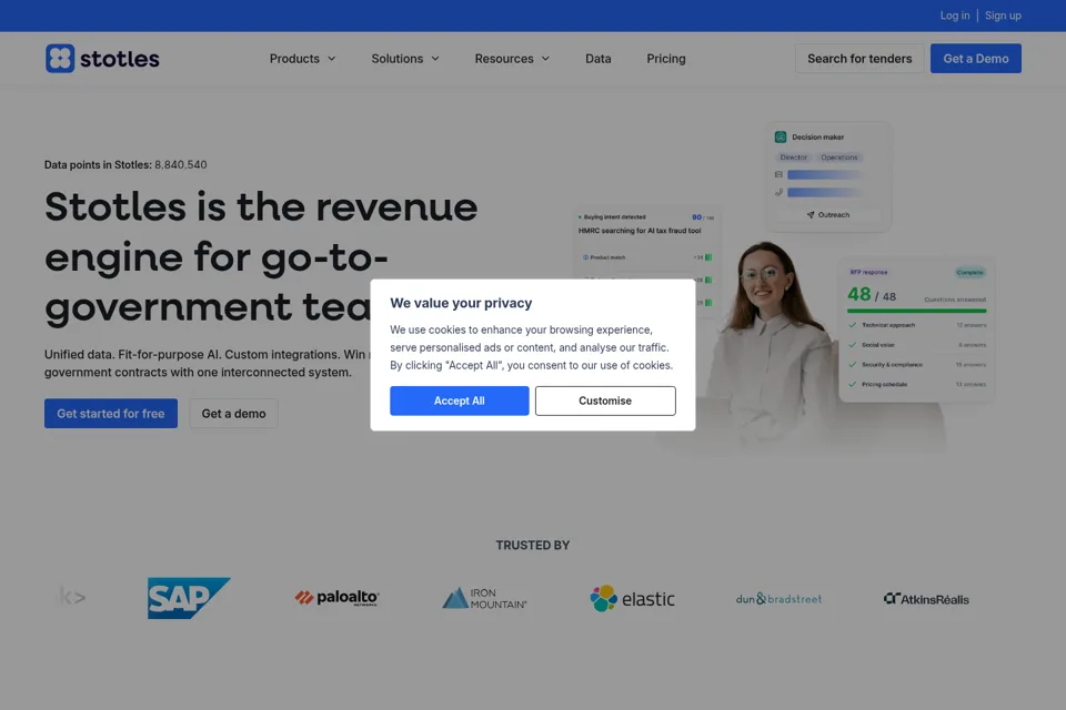 Aperçu de la landing page