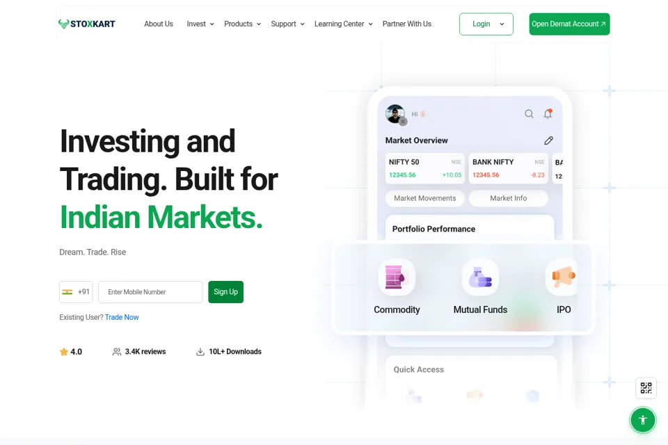 Aperçu de la landing page
