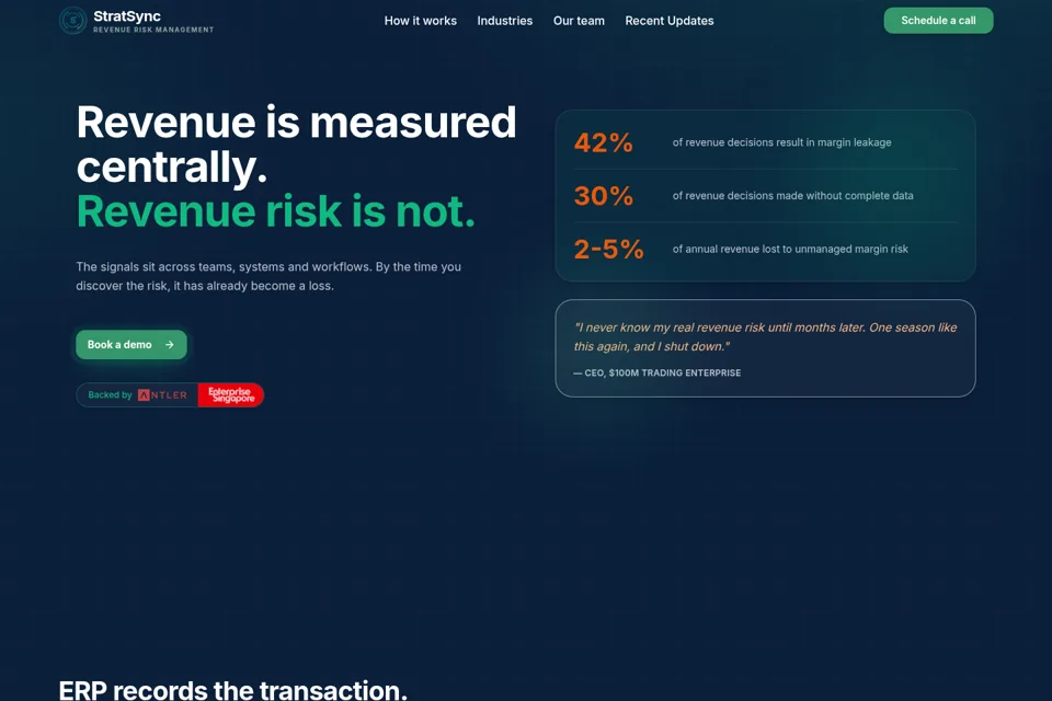 Aperçu de la landing page