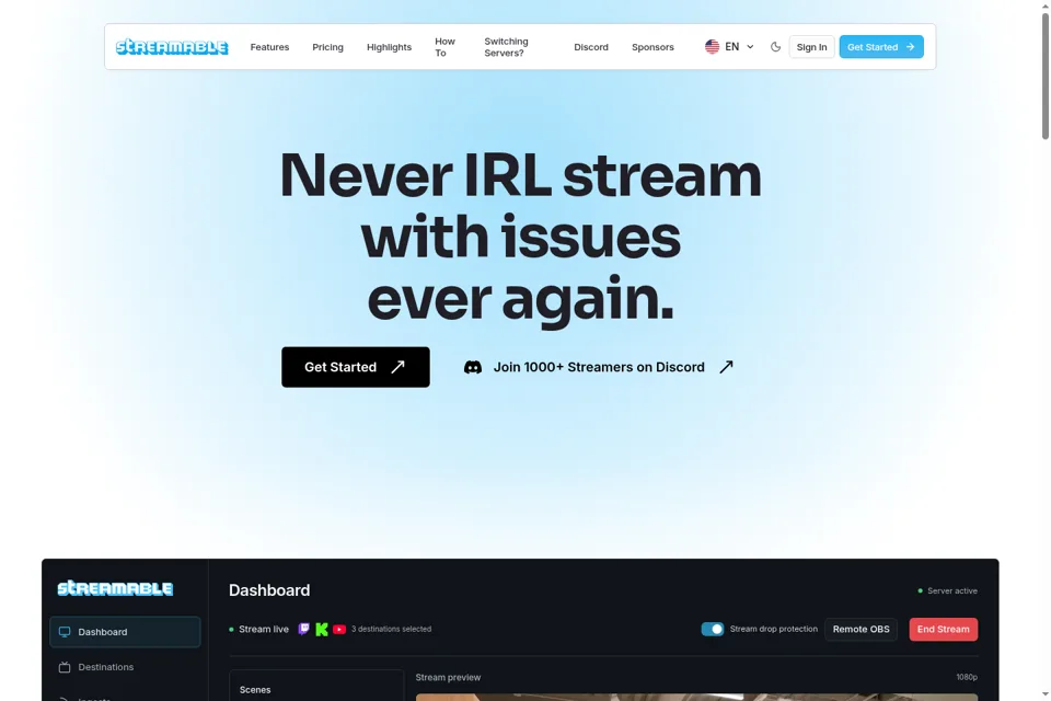 Landing page preview