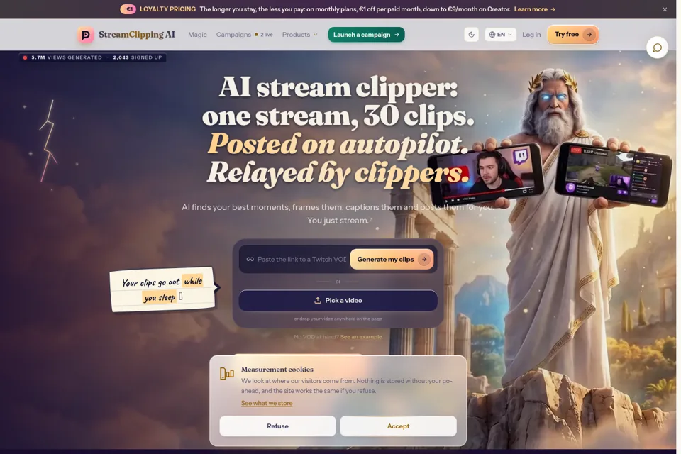 Aperçu de la landing page