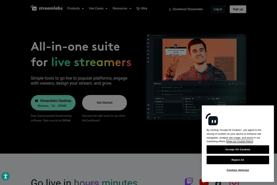 Aperçu de la landing page