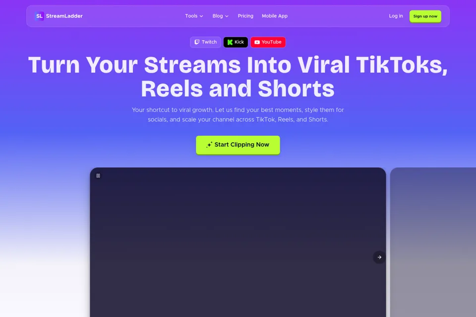 Aperçu de la landing page