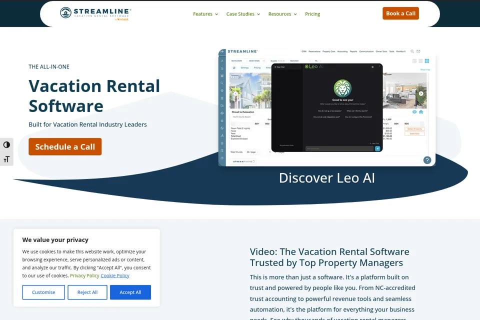 Aperçu de la landing page