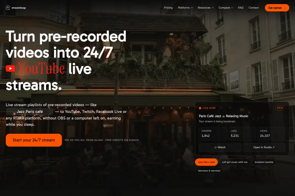 Landing page preview