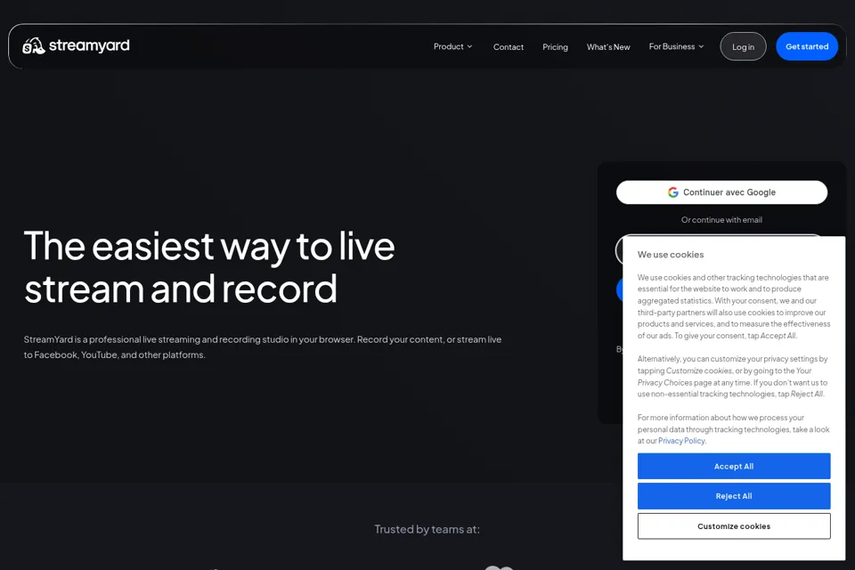 Landing page preview