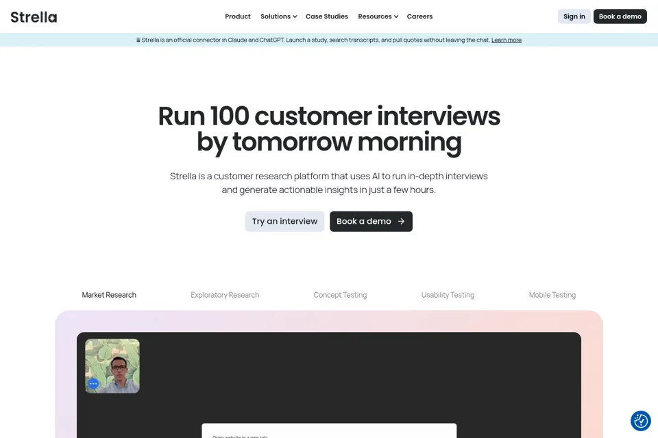 Landing page preview