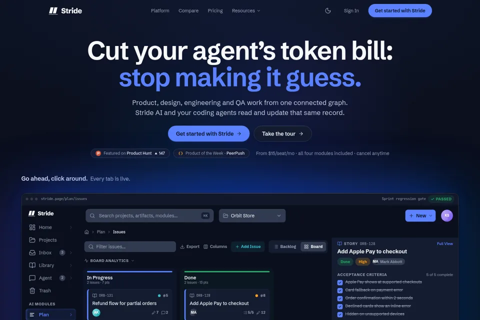 Aperçu de la landing page