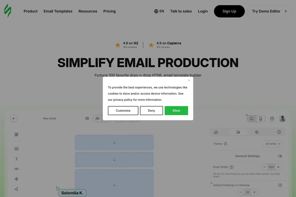 Landing page preview
