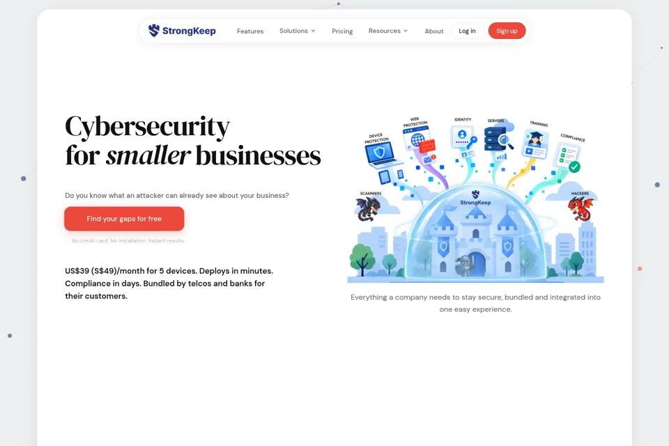 Aperçu de la landing page