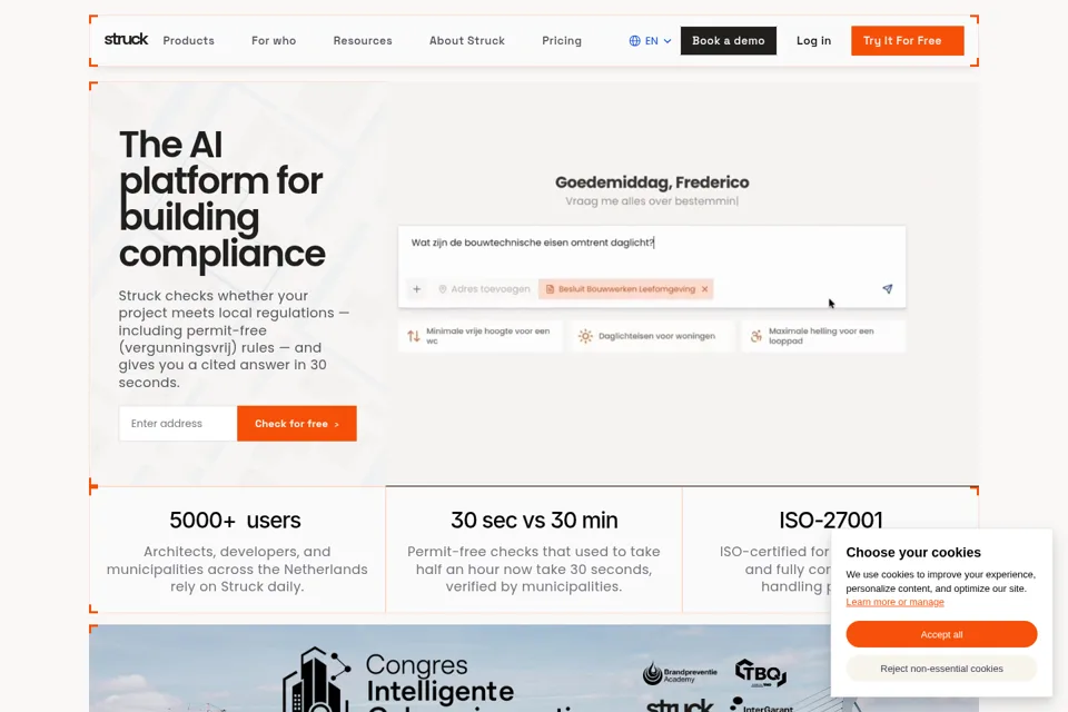 Aperçu de la landing page
