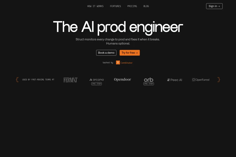 Aperçu de la landing page