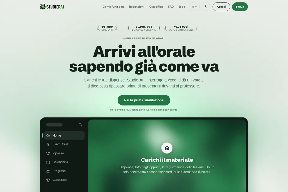 Aperçu de la landing page