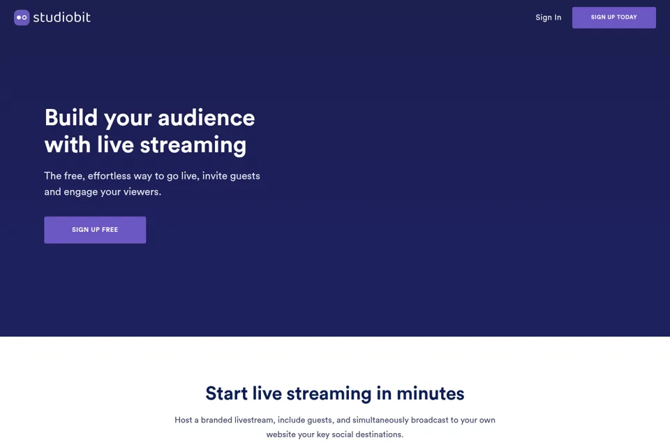 Aperçu de la landing page