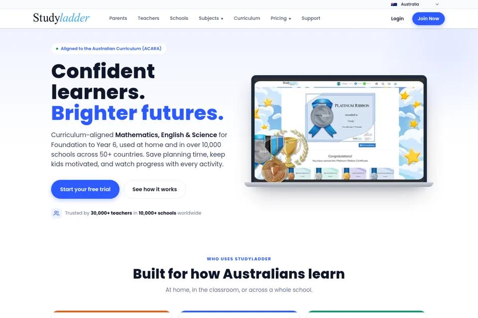 Aperçu de la landing page