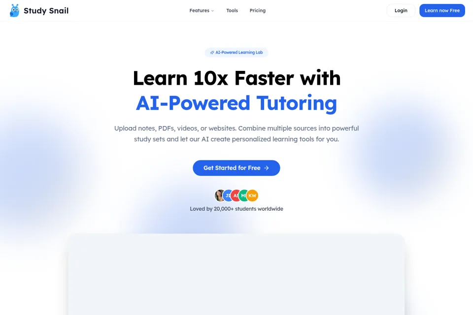 Aperçu de la landing page