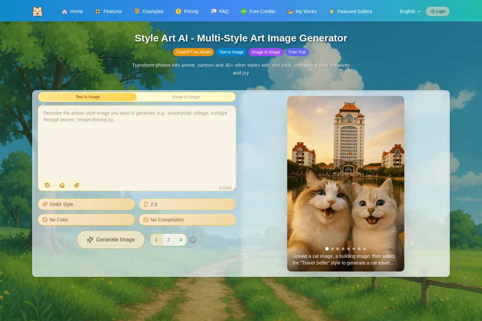 Aperçu de la landing page