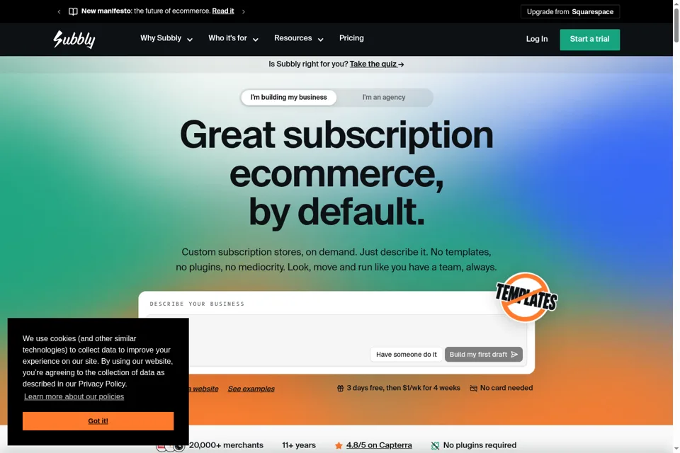 Landing page preview