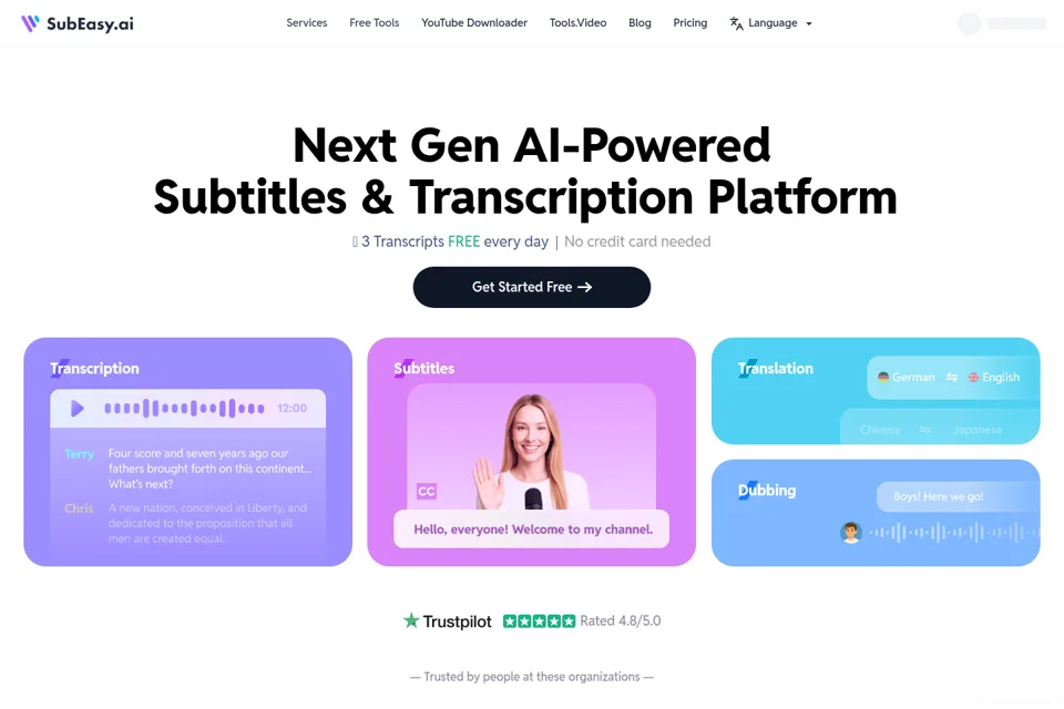 Aperçu de la landing page